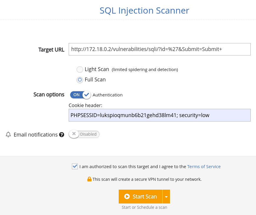 target URL added